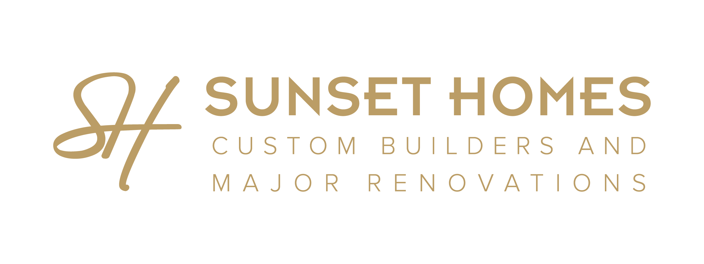 Sunset Homes Logo Gold Icon and Text